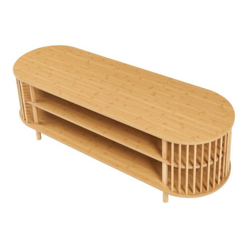 Móvel para TV - HELLOSHOP26 - 150x48x50 cm - Bambu Natural - 4 Compartimentos - Design Moderno 1