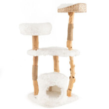 Árvore de gatos - HELLOSHOP26 - Madeira de pera - 5 níveis - Poleiro superior - Arranhadores de juta