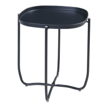 Couchtisch - HELLOSHOP26 - Beistellkonsole - Abnehmbares Tablett - Metall - 53 x 46 x 46 cm schwarz