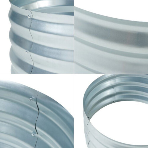 Jardineira elevada - HELLOSHOP26 - Andrano - Aço galvanizado - 61 x 31 cm - Prata 2