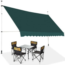 Toldo retrátil - HELLOSHOP26 - 350 x 200-300 cm - Manivela - Alumínio - Tecido oxford
