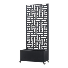 Jardinière - HELLOSHOP26 - Brise-vue - Acier galvanisé - 190 x 82 x 38 cm - Noir