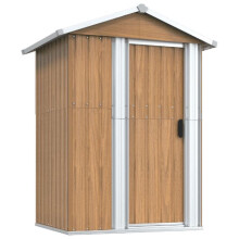 Ricovero da giardino - HELLOSHOP26 - Cabanon di stoccaggio - Acciaio galvanizzato - 126 x 97,5 x 177 cm - Porta scorrevole