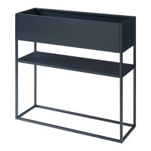 Porte-plantes - HELLOSHOP26 - Support surélevé - Métal noir - 80x80x25 cm - Intemporel