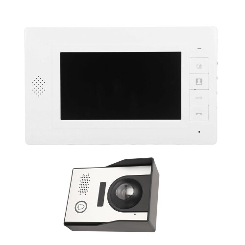 Sistema de interfone de vídeo bidirecional com tela LCD de 7 polegadas, câmera de visão noturna infravermelha e campainha para apartamento com 16 1