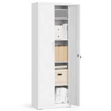Armário de armazenamento - HELLOSHOP26 - 5 níveis - Aço tratado - 40 x 60 x 180 cm - Branco fosco