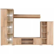 Móvel de televisão buffet TV design prático com luzes LED carvalho sonoma marrom 2502054