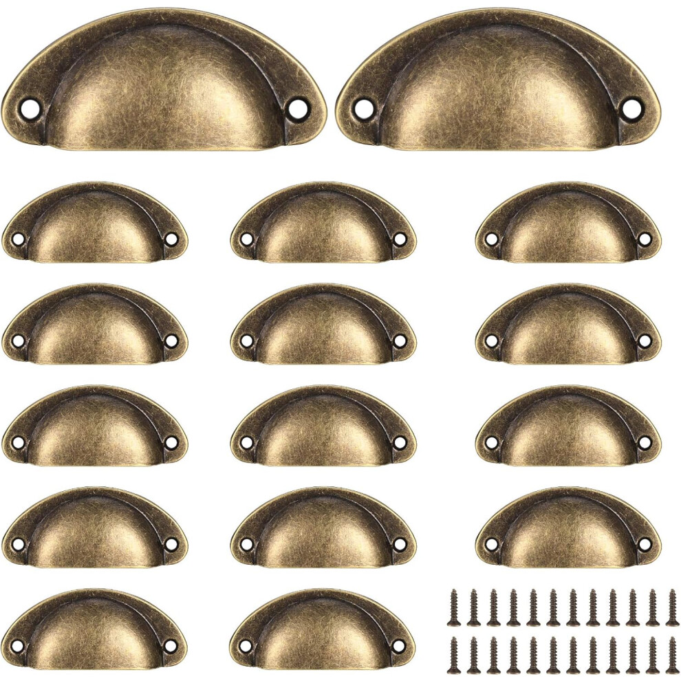 Vintage Decorative Iron Semicircle Knobs, Antique Finish Shell Shape Door Drawer Pull Handles For Wide Application, Cabinet Upgrade Bronze Tone Hardwa 9060116398645