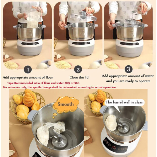 Stainless Steel Dough Maker With Fermentation Function  Split Design For Easy Kneading And Mixing 5L Capacity 2