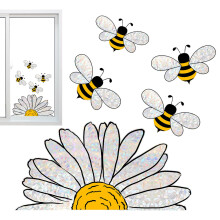 Static window stickers bird protection glass decals, reusable without adhesive bee decals Decorative transparent window stickers