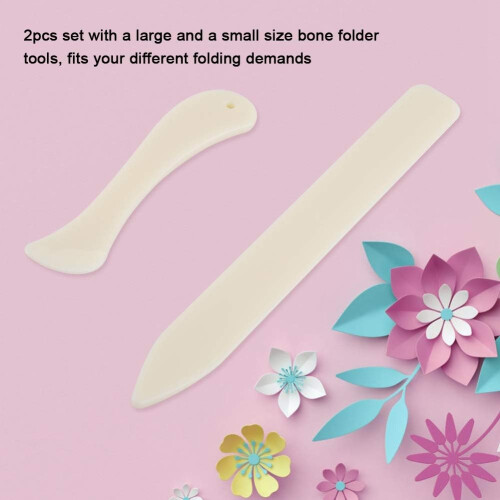 Bone Folder, 2 Pcs/Set, White, Book Binding Scoring, Grooved Edges, Paper Craft 2