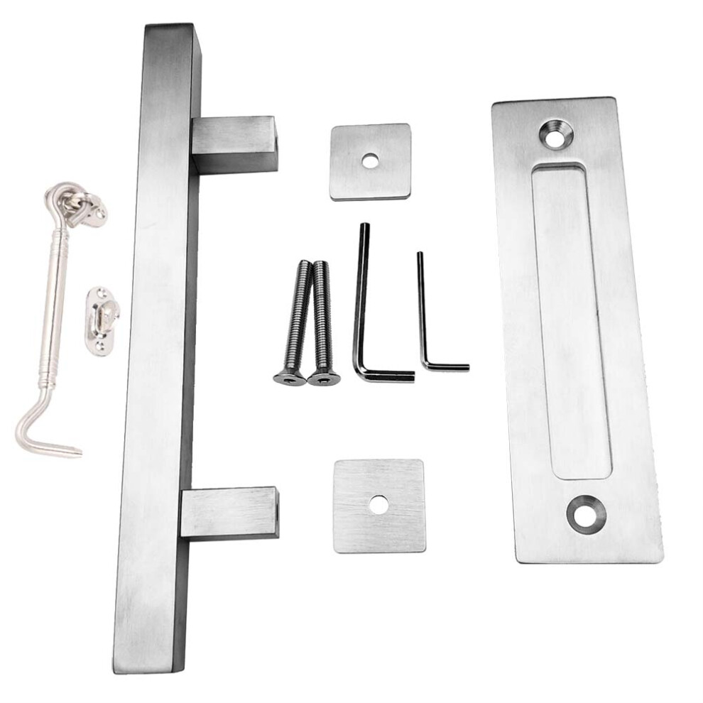 Solid Steel Barn Door Pulls, Heavy Duty Black Powder Coated Handles For Indoor Outdoor Applications, Ergonomically Designed, Easy Installation With Pr 9436597642414