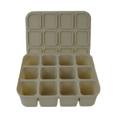Flexible Silicone Ice Tray With Cover 4/6/12-Beige Color 12