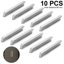 Ergonomic Comfort Grip, Back Mount Door Handle Set For Easy Installation With Specific Hole Spacing, Edge Black Finger Pulls For Kitchen Concealed Dra
