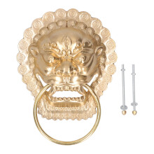 Durable And Not Easy To Rust Or Fade Simple Structure Heavy Pull Antique Brass Door Pull Classic Lion Head Design Easy Mounting With Screws Elegant De