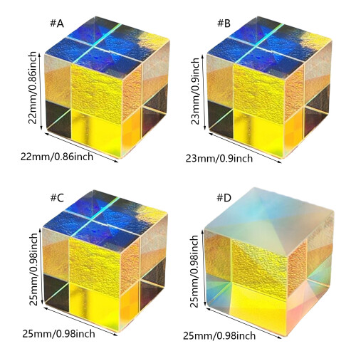 Multicolor Glass Cubes Prism Desk-Six sided bright 23X 2