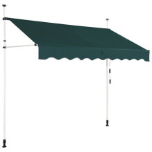 Toldo retráctil - HELLOSHOP26 - 250 x 125 cm - Aluminio - Tela oxford - Verde