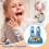 Zahn storage box  Milk tooth box with labeling fields  Rabbitshaped memory box for children blue 2