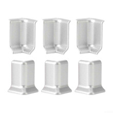 Baseboard Corner 5.4 Cm Height ABS Wall Trim Corners 6Pack (3 Inside, 3 Outside) White Grey Black Champagne Gold Silver
