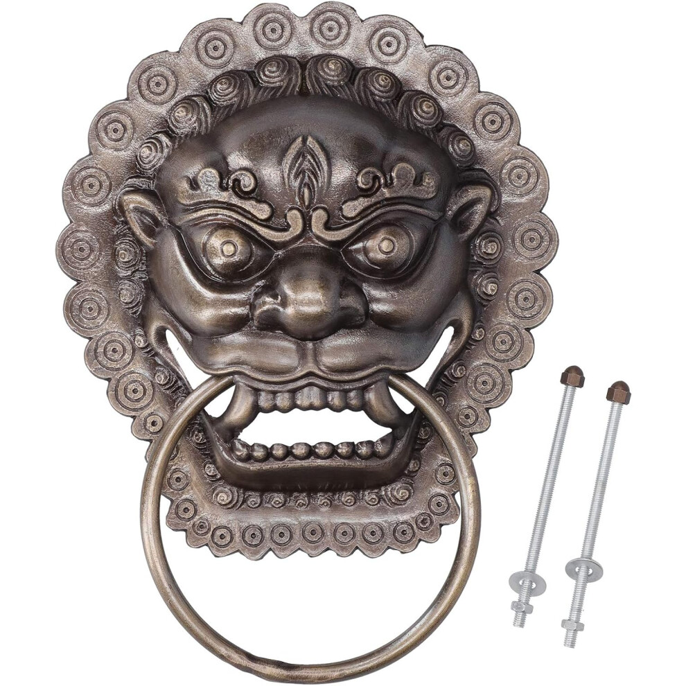 Chinese Lion Head Knocker, Retro Style Brass Material For Decorative Door Hardware 9060116399505