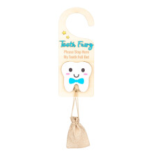 Halter, Wooden fairy tale Door star,Pick up Box with money slot  Nice wooden souvenir, encourage the memory with bag for and Girl Blue