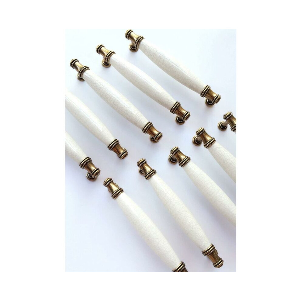 European Modern Style, White Crackle Porcelain Furniture Knobs, Durable Simple Elegant Design For Wardrobe, Dresser, Door, Kitchen Cabinet Knobs, Anti 9436597641585