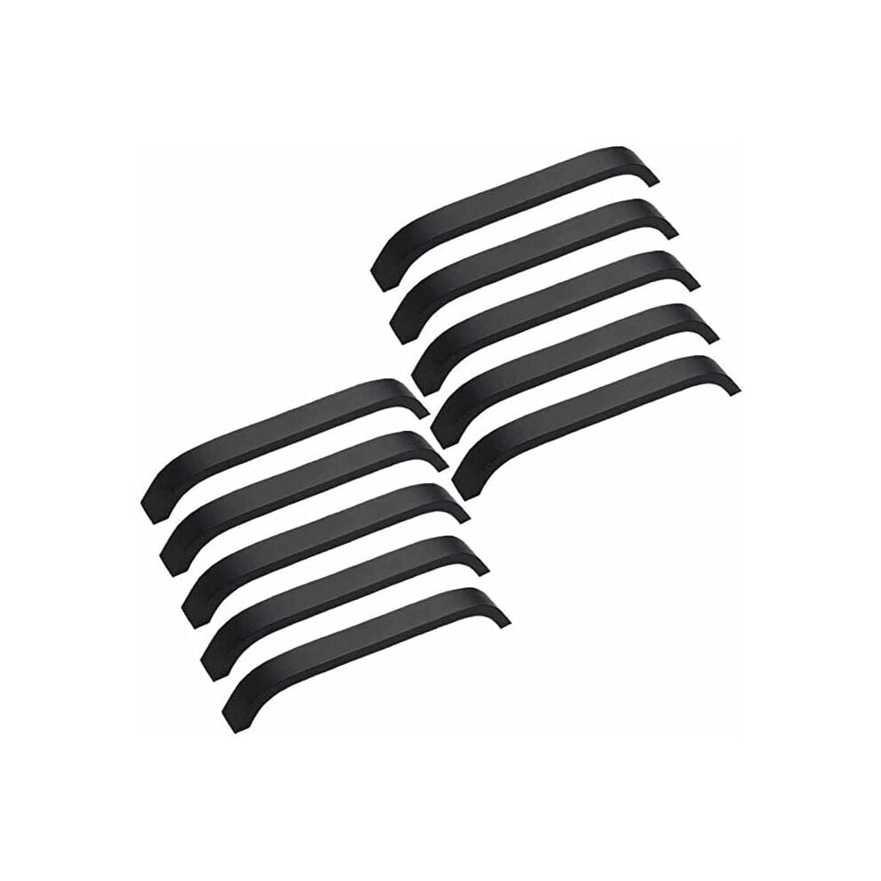 Cabinet Wardrobe Knobs, Center Distance 160Mm, Total Length 170Mm, Solid Zinc Alloy Matte Black Pulls For Bedroom, Bathroom, Kitchen Cabinets (10 Pack 9436597641608
