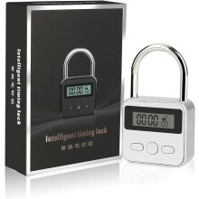 Metallener Timer mit Schloss zur Sicherung von Suchtmitteln, elektronischer Multifunktionstimer mit hintergrundbeleuchtetem LCD-Display und 3 Tasten