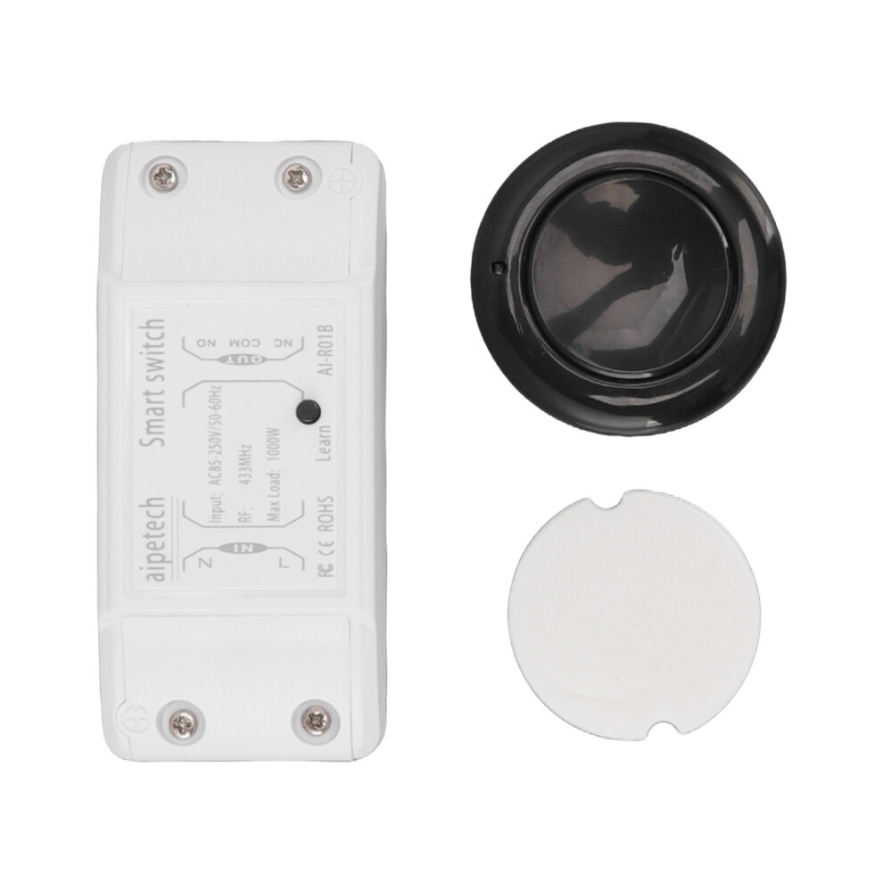 Simplify Your Space: Expandable Wireless Light Switch, Rf Remote Control, No Wiring Needed, Manual And Remote Control Modes, 100Ft Range, Environmenta 9060116401109