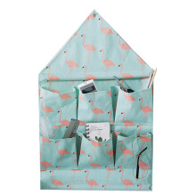 Cute Wall Hanging Organizer, Linen Cotton Fabric Saves Space Storage, Upgraded Design With Wooden Pole For Easy Hanging In Bedroom, Bathroom, Kitchen,
