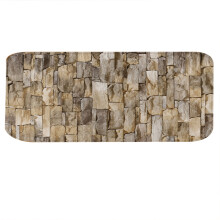 Floor Mat, Gray Stone Pattern, Easy Care Super Soft Flannel Fabric, Quick Dry, Non Slip Backing, 40 x 60cm