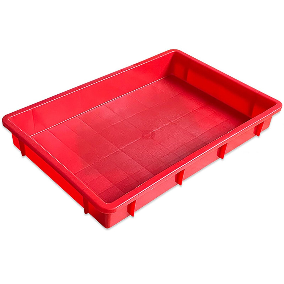 Oil Drain Pan Leakproof Plastic Art Trays, Utility Tray For Cars And Machinery, 60X41x9 Cm / 24X16x4 In Red 9119770058997
