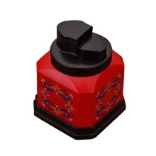 Metal Quad Flame Lighter, Windproof Jet Flame, Refillable Butane, WearResistant, Portable Desktop Lighter, Red