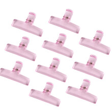 Lot de 10 pinces à papier en acrylique transparent,-Rose