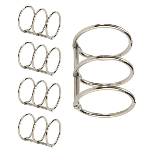 5 Teile/satz 3 Ringe Binder Clips Lose Blatt-Silber 30x2,4x40