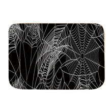 Superzachte vloermat voor de slaapkamer, antislip, waterabsorberend, Halloween-thema, comfortabele staande mat, spinnenwebstijl, machinewasbaar,