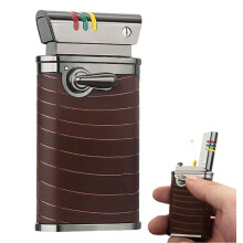Metal Rocker Lighter Vintage Kerosene Lighter Classic Soft Flame Adjustable Flame Size Reusable Portable Outdoor Model B