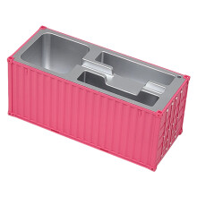 Porte-crayon de bureau avec porte-carte de visite,-Rose rouge 1