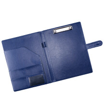 Dossier de conférence en cuir avec bloc-notes, dossier à-Bleu
