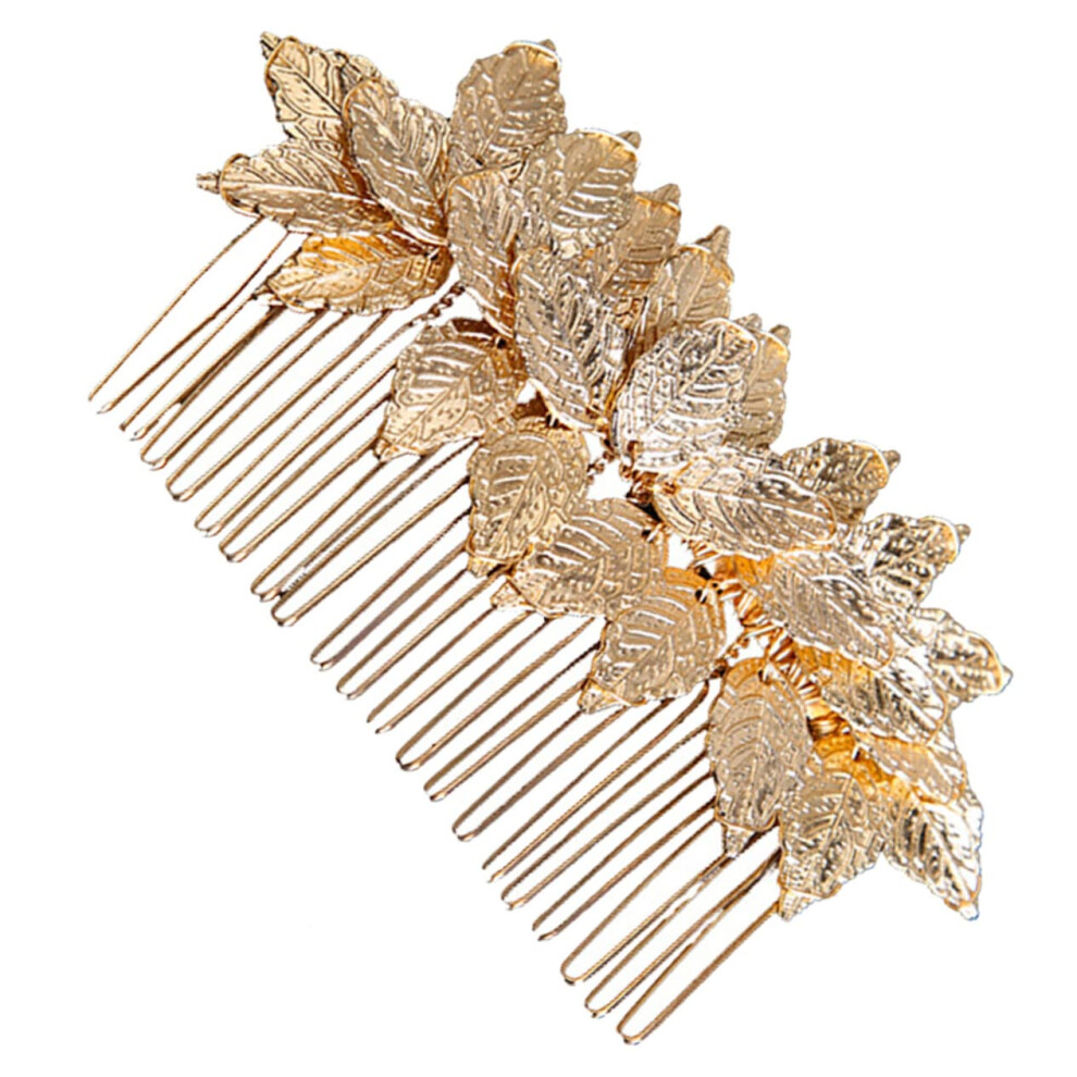 Golden Hair Comb For Brides Stylish Hair Accessory For Weddings Elegant Hair Jewelry