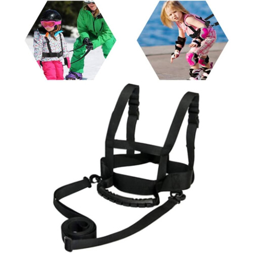 Ski Shoulder Harness For Kids Beginners Skating Training Safety Straps With Handle Removable Leash 2