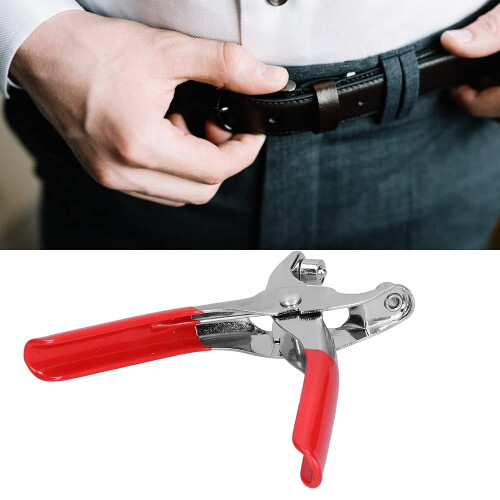 chromeplated plastic dip eyelet punch, 15 cm, red, with 100 rivets 2