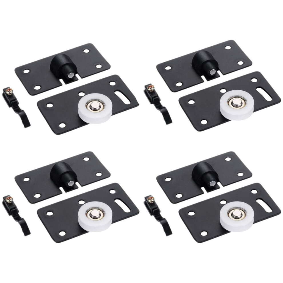 Silent Sliding Door Hardware, Smooth Metal Bearing Structure Wheel For Furniture Sliding Door, Wardrobe Drawer Furniture, 4 Pairs 9436597708257