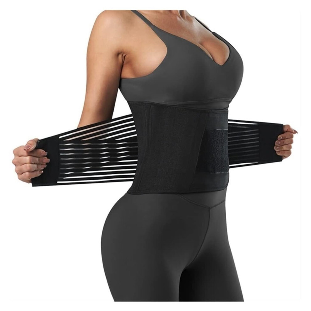 Black Waist Support Lower Back Brace Lumbar Decompression Belt Breathable Back Support Posture Belt 3XL