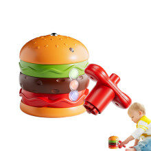 Spinning Toy Glowing Hamburg Spinning Battle Game With Music, Portable Travel Game, Interactive Balance Toy for Home Kindergarten School