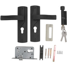 Silent Bearing Door Handle Lock, Manganese Steel Panel Security Door Handle with Key, Smooth Operation Thickened Handle for Home Office Hotel Interior