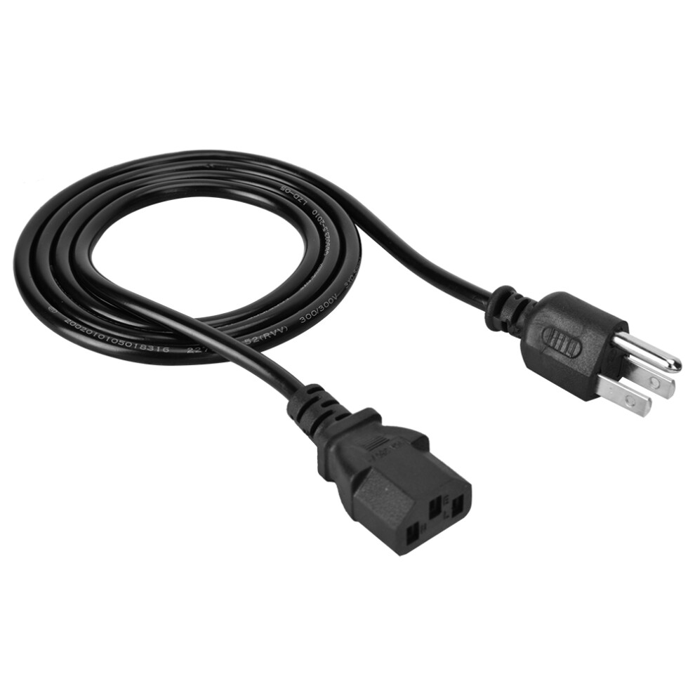 Ul Listed Power Cord For Office Electronics, 3 Prong Iec Power Cable With Fully Molded Strain Relief Connectors, Ac Power Cable Replacement For Comput 9436597763584