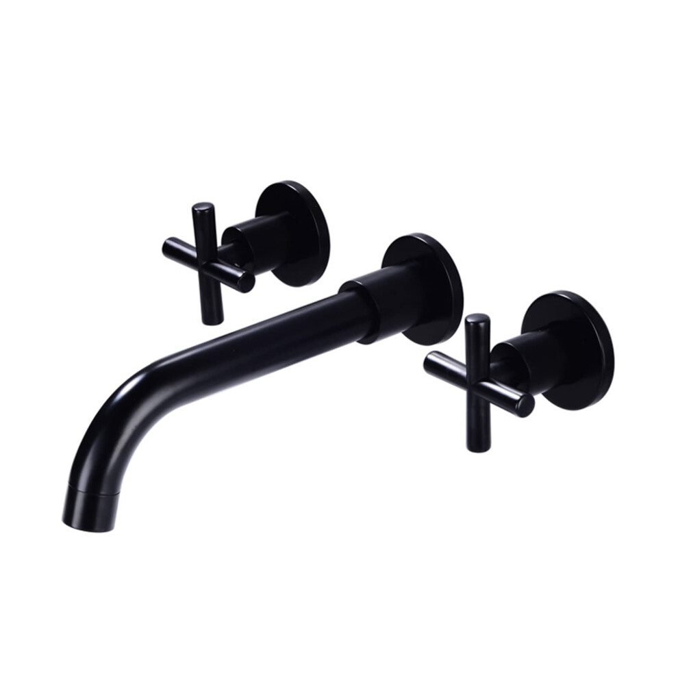 Basin Mixer Tap Wall Mounted Brass Threehole Basin Faucet With 360Degree Rotating Spout Antique Onepiece 9119770063175