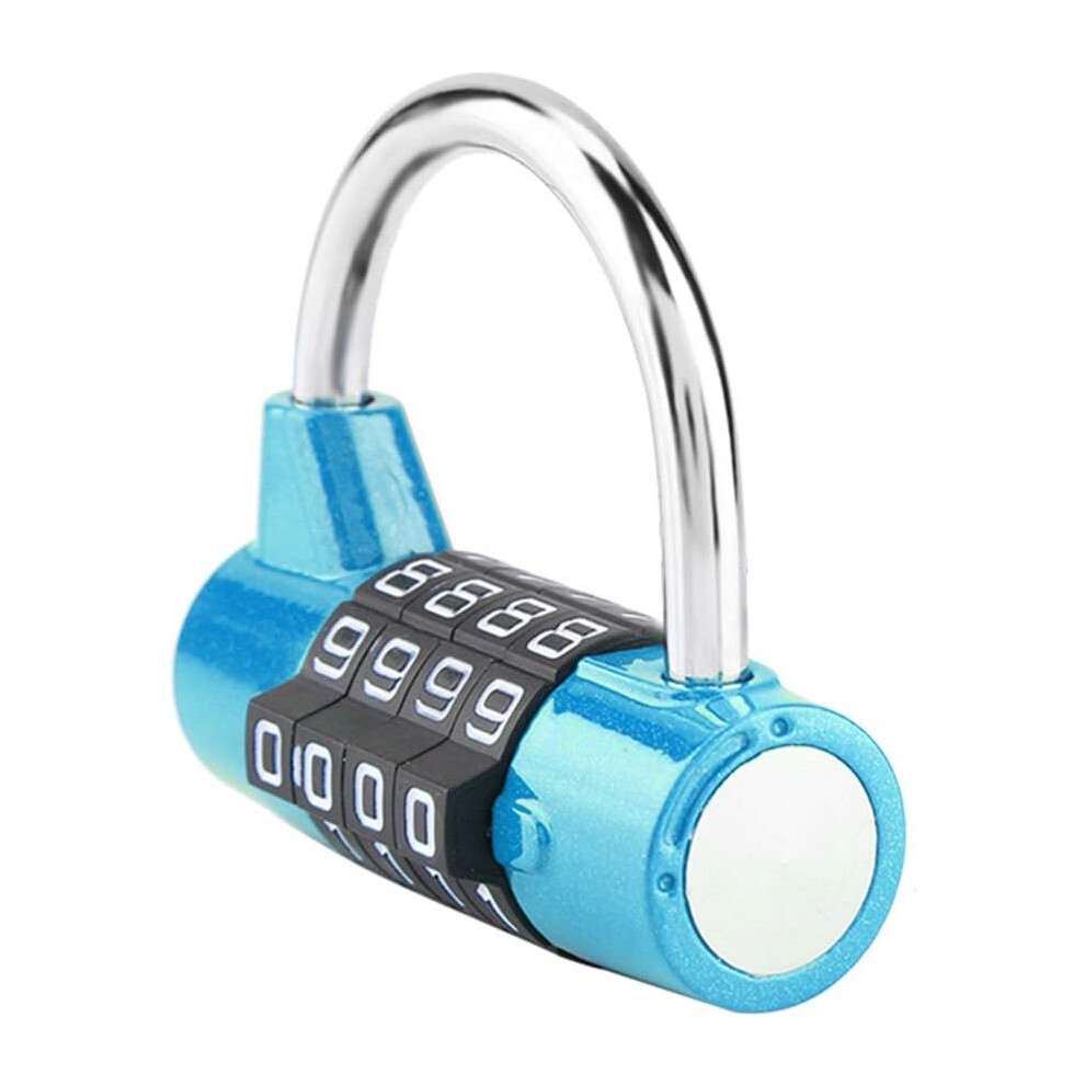 Resettable Dial Digit Code Lock, Hardened Shackle For Gym, Travel, School Use (Blue) 9060116301379