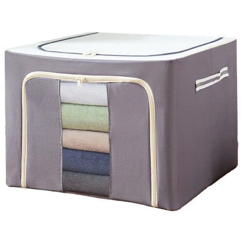 Storage Solutions, Stackable Durable Oxford Fabric Boxes, Metal Frame Support, Breathable Material, Reinforced Handles, Foldable Design for Closet and